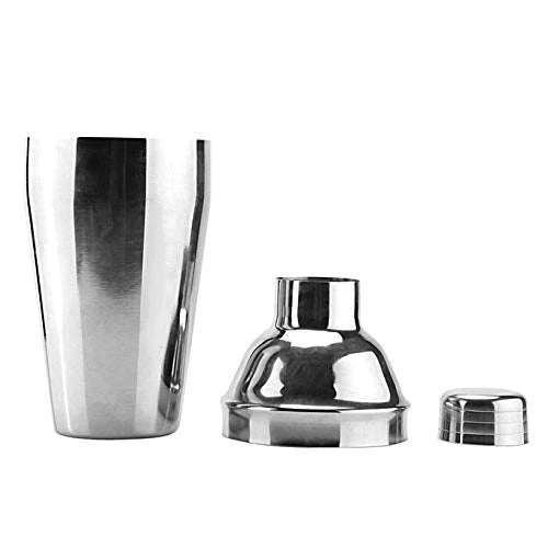 Treasure Exports Stainless Steel Plain Bar Set Bar Accessories Set of 2 Pieces | Cocktail Shaker with Japanese Peg Measure