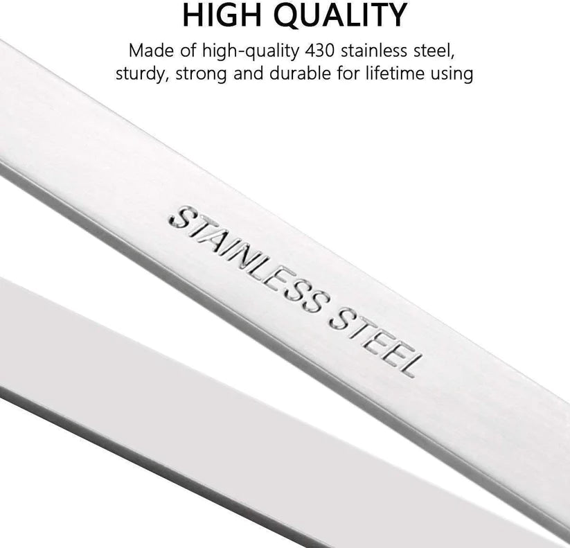 Treasure Exports Extra Long Stainless Steel Kitchen Tweezer, Long Food Tongs, Curved Tip Home Medical Tweezers, Garden Kitchen Tool: 12 Inches