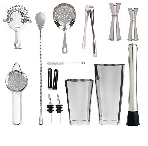 Treasure Exports Bar Set Cocktail Shaker Set Professional Bartender Kit with Bar Accessories 14 Pcs Set