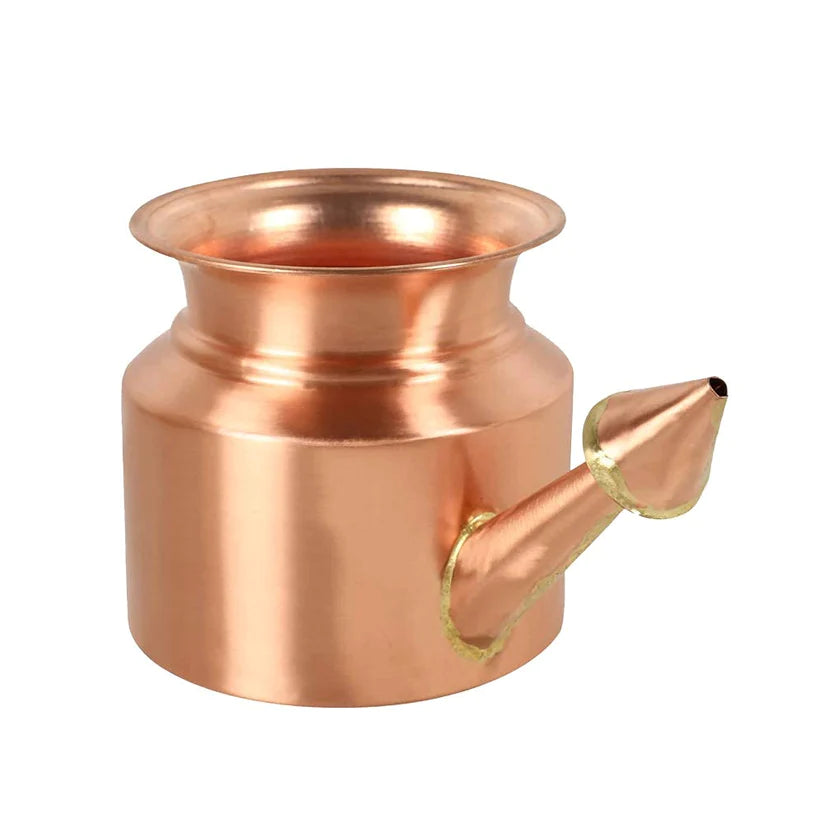 Treasure Exports Copper Yoga and Ayurveda Jala Neti Pot for Sinus, Nose Irrigation and Cleaning