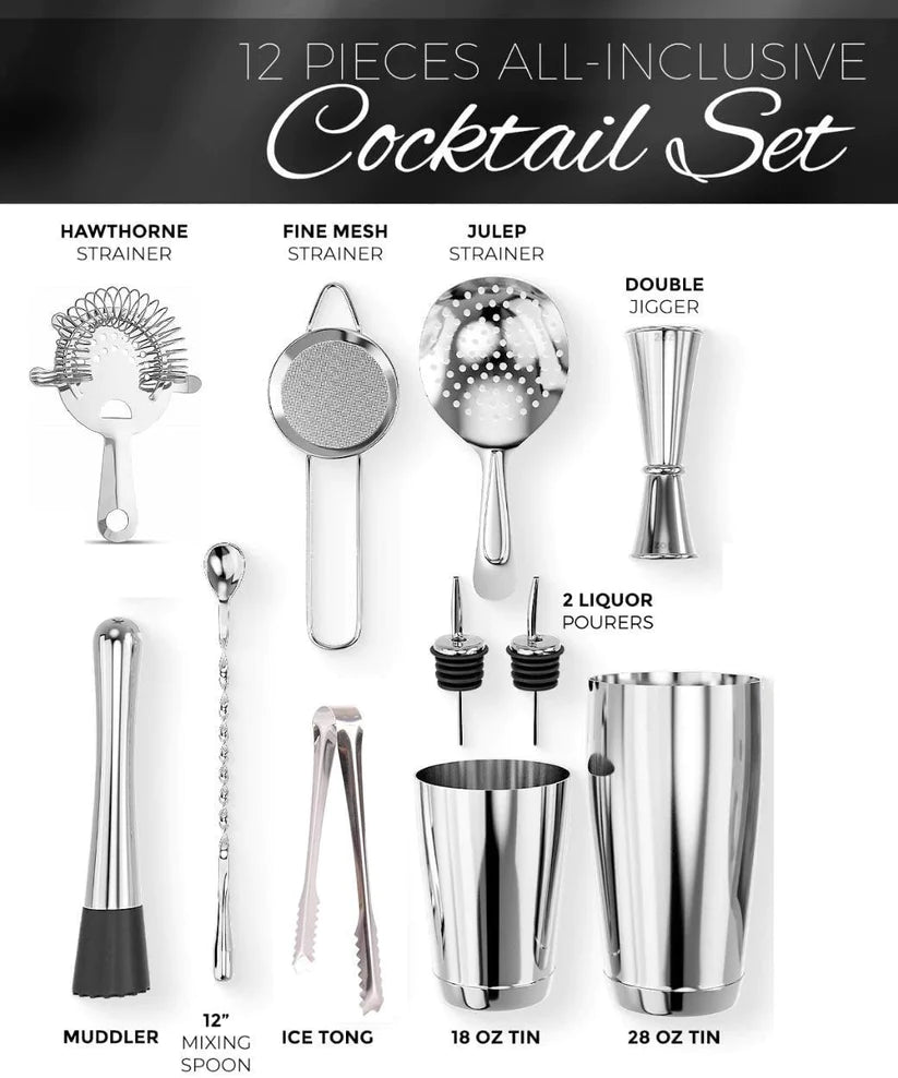 Treasure Exports Bar Set Cocktail Shaker Set Professional Bartender Kit with Bar Accessories 14 Pcs Set