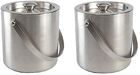 Treasure Exports Double Wall ice Bucket - 1 Litre (Set of 2) - TREASURE EXPORTS