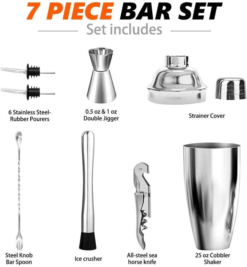 Treasure Exports Premium Cocktail Shaker Bar Tools Set Stainless Steel Martini Mixer Measuring Jigger Bartender Lovers Perfect Gift - TREASURE EXPORTS