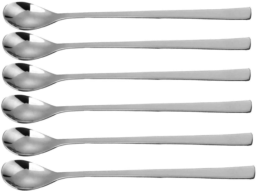 Treasure Exports Extra Long Spoon for Iced Tea, Coffee Ice Cream Spoon for Tall Glasses, Cocktail Bar Stainless Steel Spoon Milkshake Spoon: 12 Pcs Set
