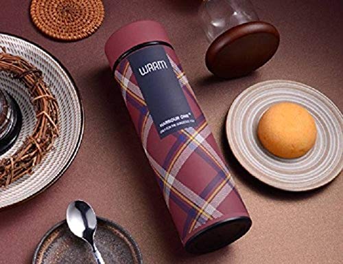 Treasure Exports Double Wall Vacuum Insulated Stainless Steel Flask BPA Free Thermos Travel Water Bottle Sipper 480 ml - Hot and Cold 12 Hours Red(Warm)