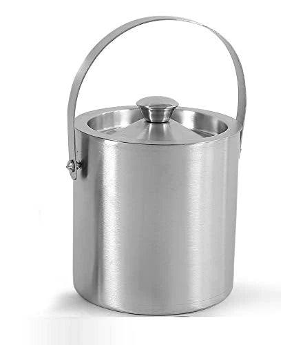 Treasure Exports Double Walled Ice Bucket Stainless Steel with Ice Tong I Bar Bucket I Ice Cube Storage Box - TREASURE EXPORTS