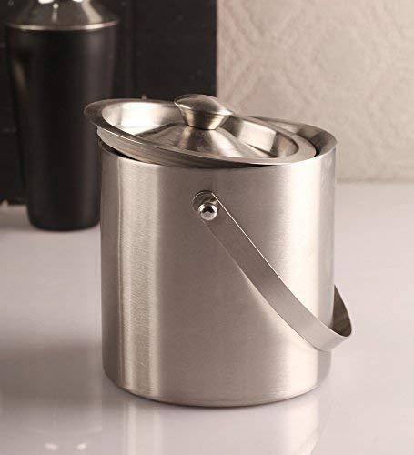 Treasure Exports Stainless Steel Ice Bucket and Tong Set of 2 Pieces