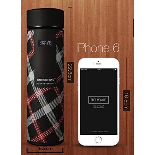 Treasure Exports Stainless Steel Double Wall Vacuum Insulated Flask 480 ml, Black Color (Brave)