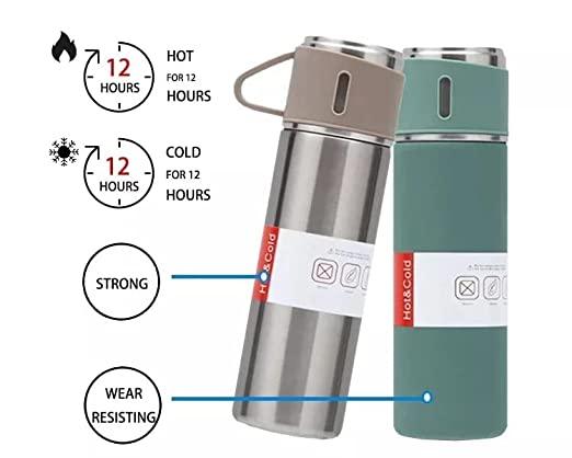 500 ML Vacuum Flask set with 2 Cups - TREASURE EXPORTS