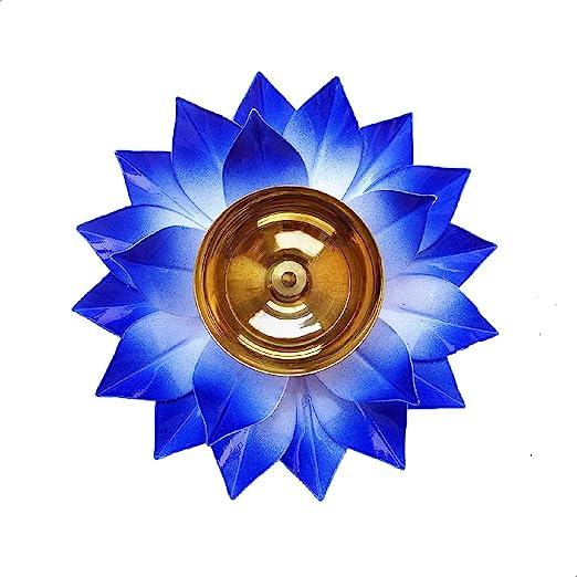 Treasure exports Lotus Diya for Puja Home Decoration Item Gift, Lotus Brass Diya Oil Lamp Pooja, Diwali Gifts - TREASURE EXPORTS