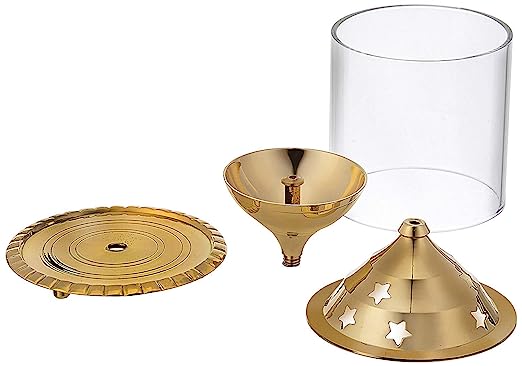 Treasure exports Brass Lamp Akhand Puja Diya 7 Inch(Large)